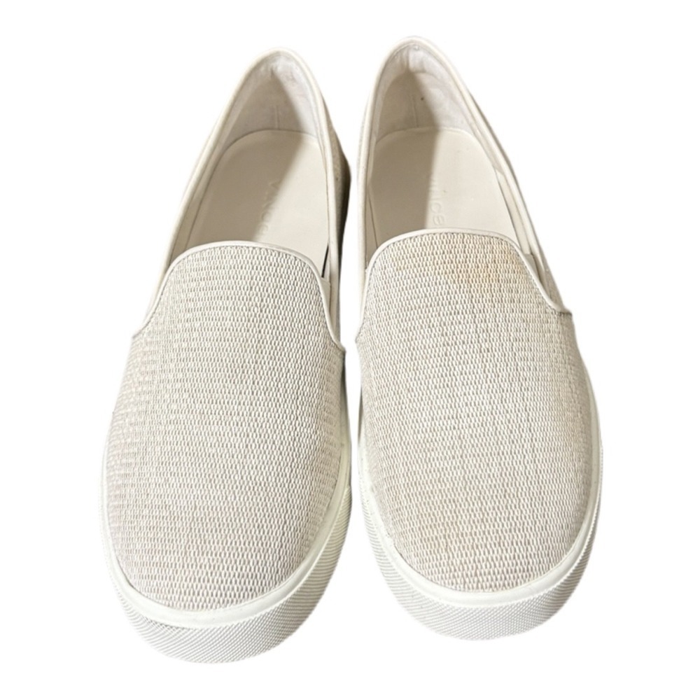 Vince Preston Perforated Cream Beige Mesh Slip On Sneakers Size 7.5 Casual - Picture 1 of 9